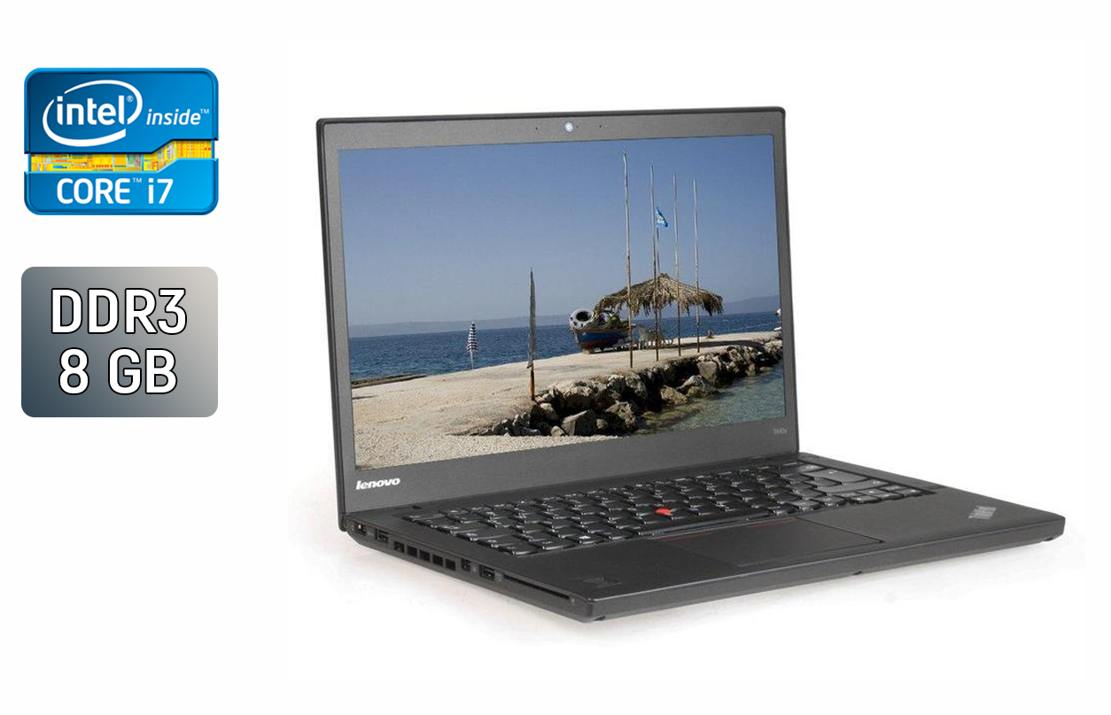 Ноутбук Lenovo ThinkPad T440s / 14" (1920x1080) IPS / Intel Core i7-4600U (2 (4) ядра по 2.1 - 3.3 GHz) / 8 GB DDR3 / 256 GB SSD / Intel HD Graphics 4400 / WebCam / TouchID / Windows 10