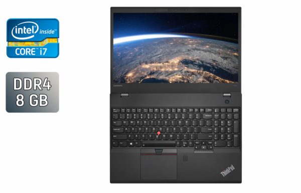 Ноутбук Lenovo ThinkPad T570 / 15.6" (1920x1080) IPS / Intel Core i7-6600U (2 (4) ядра по 2.6 - 3.4 GHz) / 8 GB DDR4 / 240 GB SSD / Intel HD Graphics 520 / WebCam / Fingerprint / Windows 10