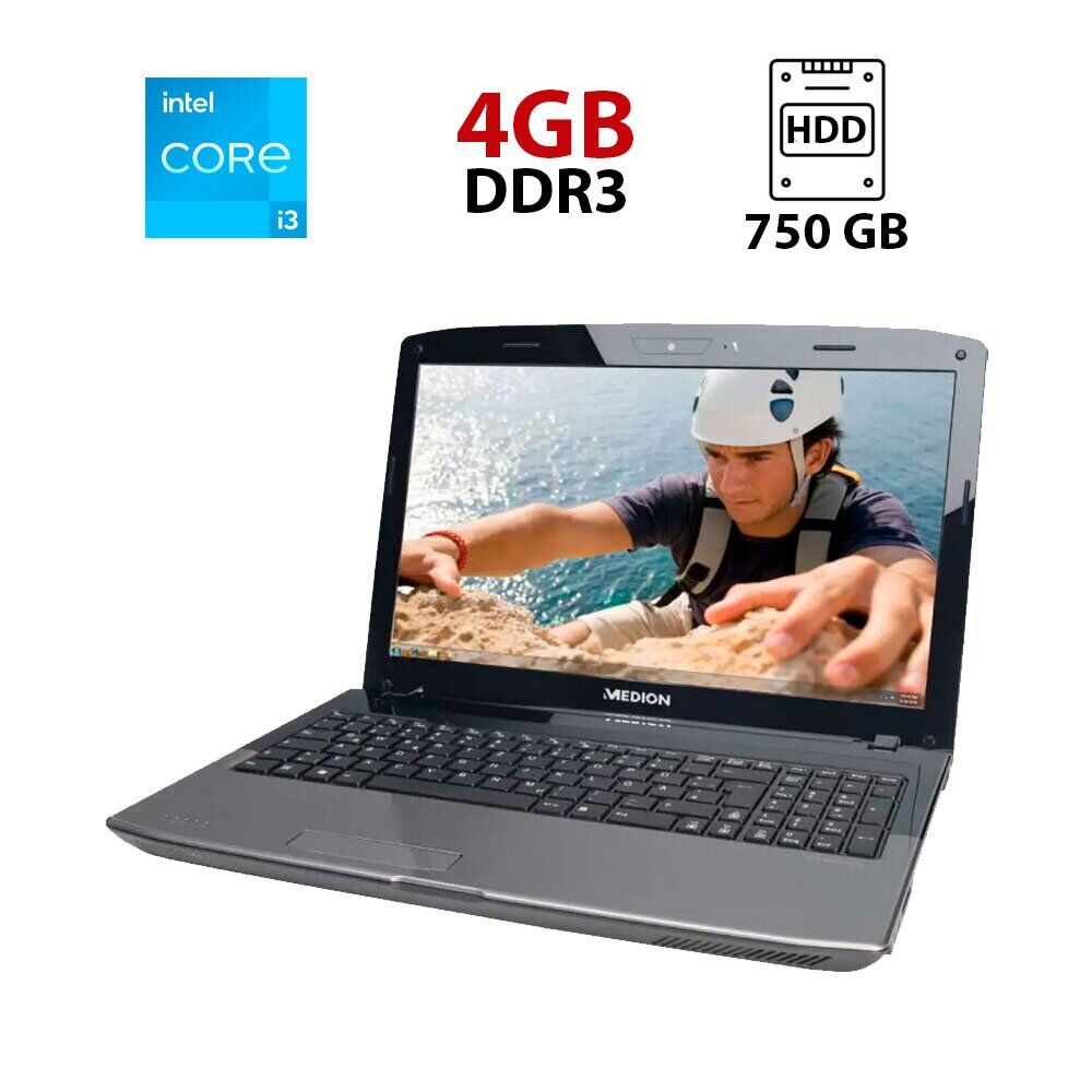Ноутбук Medion Akoya E6226 / 15.6" (1366x768) TN / Intel Core i3-2310M (2 (4) ядра по 2.4 GHz) / 4 GB DDR3 / 750 GB HDD / Intel HD Graphics 3000 / WebCam