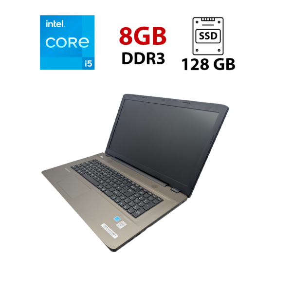 Ноутбук Medion Akoya E7416 / 17.3" (1600x900) TN / Intel Core i5-5200U (2 (4) ядра по 2.2 - 2.7 GHz) / 8 GB DDR3 / 128 GB SSD / Intel HD Graphics 5500 / WebCam / АКБ не держит