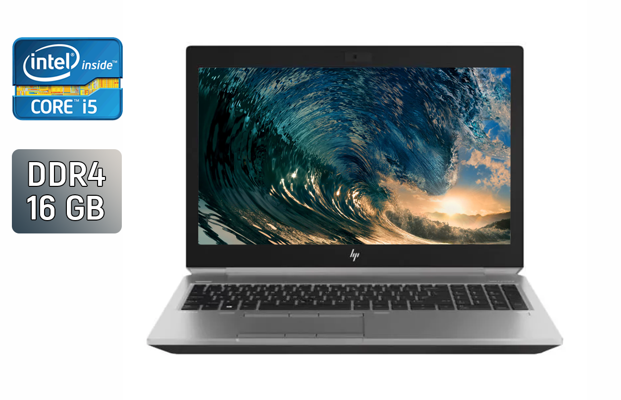 Ноутбук робоча станція HP zBook 15 G5 / 15.6" (1920x1080) IPS / Intel Core i5-8300H (4 (8) ядра по 2.3 - 4.0 GHz) / 16 GB DDR4 / 480 GB SSD / Intel UHD Graphics 630 / TouchID / WebCam / Windows 10