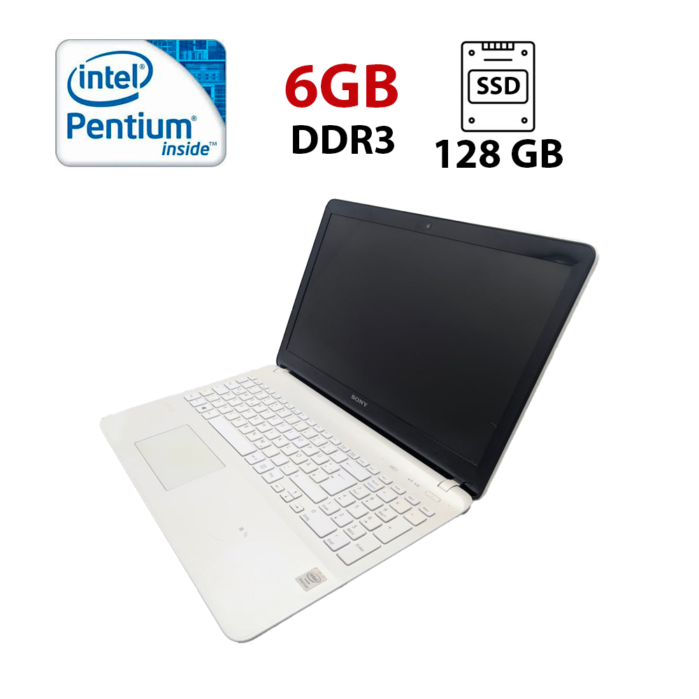 Ноутбук Sony Vaio SVF152C29M / 15.6" (1366x768) TN / Intel Pentium 2117U (2 ядра по 1.8 GHz) / 6 GB DDR3 / 128 GB SSD / Intel HD Graphics 2500 / WebCam