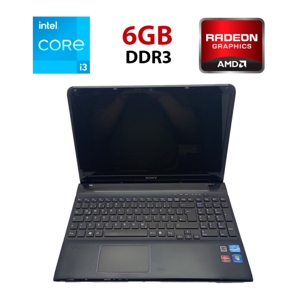 Ноутбук Sony VPC156 / 15.6" (1366x768) TN / Intel Core i3-2370M (2 (4) ядра по 2.4 GHz) / 6 GB DDR3 / 500 GB HDD / AMD Radeon HD 7550M, 1 GB GDDR3, 128-bit / WebCam