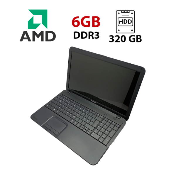 Ноутбук Toshiba C50 / 15.6" (1366x768) TN / AMD E2-1800 (2 ядра по 1.7 GHz) / 6 GB DDR3 / 320 GB HDD / AMD Radeon HD 8240 Graphics / WebCam