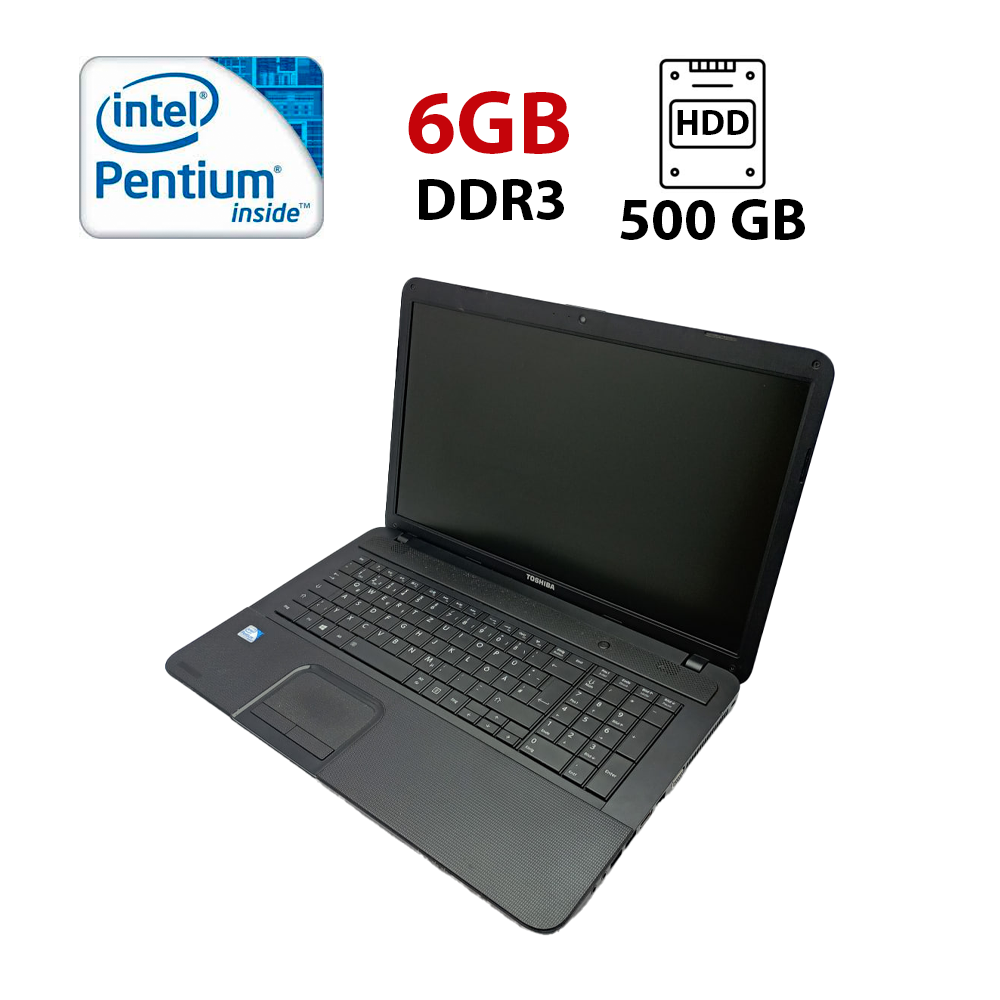 Ноутбук Toshiba C870 / 17.3" (1600x900) TN / Intel Pentium 2020M (2 ядра по 2.4 GHz) / 6 GB DDR3 / 500 GB HDD / Intel HD Graphics / WebCam