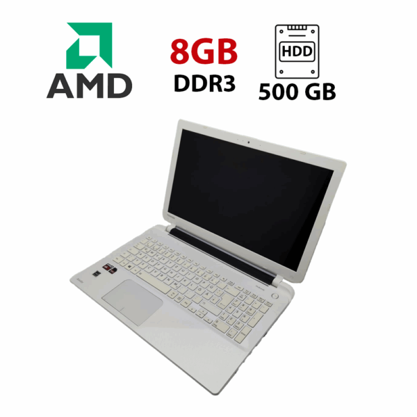Ноутбук Toshiba L50 / 15.6" (1366x768) TN / AMD A8-6410 (4 ядра по 2.0 - 2.4 GHz) / 8 GB DDR3 / 500 GB HDD / AMD Radeon R5 230, 2 GB GDDR3, 64-bit / WebCam