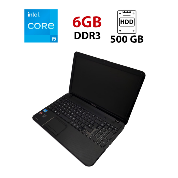 Ноутбук Toshiba Satellite C855 / 15.6" (1366x768) TN / Intel Core i5-3230M (2 (4) ядра по 2.6 - 3.2 GHz) / 6 GB DDR3 / 500 GB HDD / AMD Radeon HD 7600M / WebCam