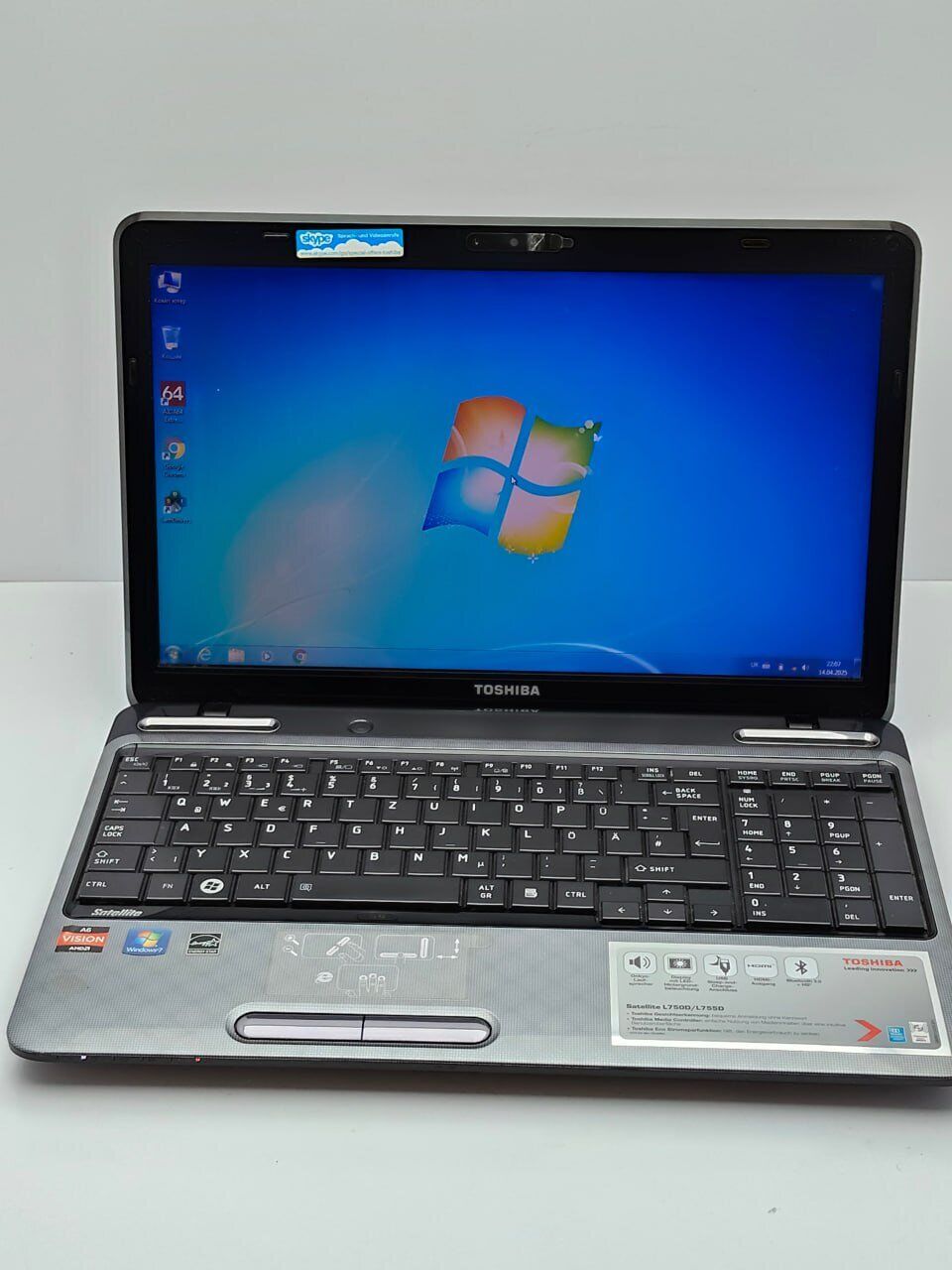 Ноутбук Toshiba Satellite L750 / 15.6" (1366x768) TN / AMD A6-3420M (2 (4) ядра по 1.5 - 2.4 GHz) / 6 GB DDR3 / 750 GB HDD / AMD Radeon HD 6520G Graphics / WebCam - Зображення 7