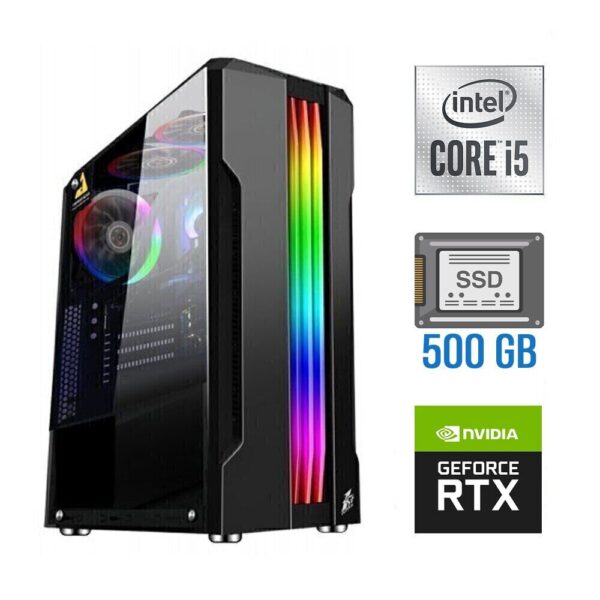 Новий ігровий ПК / Intel Core i5-10400F (6 (12) ядер по 2.9 - 4.3 GHz) / 16 GB DDR4 / 500 GB SSD / nVidia GeForce RTX 4060, 8 GB GDDR6, 128-bit