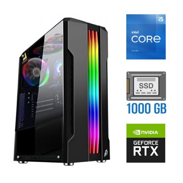 Новий Ігровий ПК Tower / Intel Core i5-11400F (6 (12) ядер по 2.6 - 4.4 GHz) / 32 GB DDR4 / 1000 GB SSD / nVidia GeForce RTX 4060, 8 GB GDDR6, 128-bit