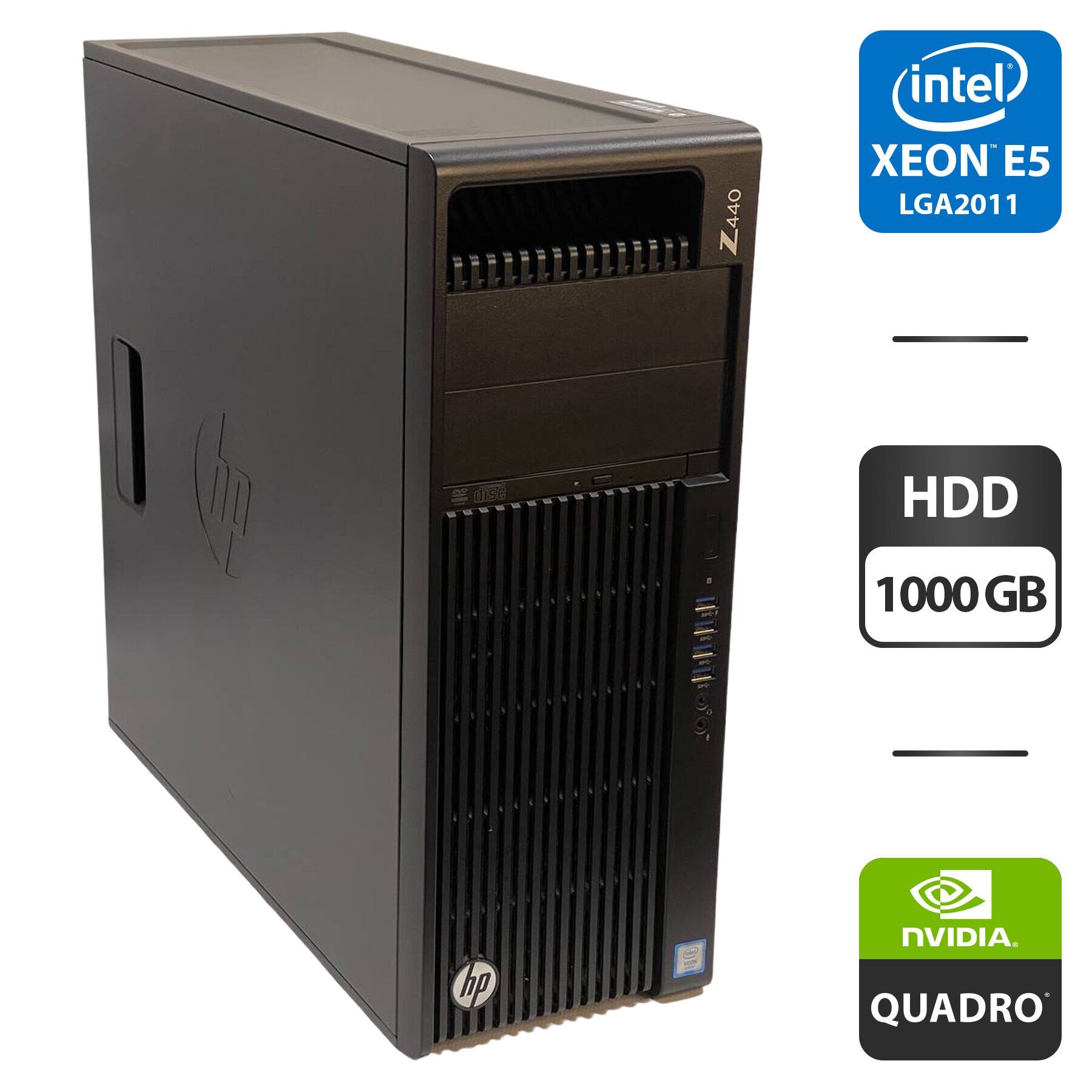 Робоча станція Б-клас HP Z440 Workstation Tower / Intel Xeon E5-1620 v4 (4 (8) ядра по 3.5 - 3.8 GHz) / 32 GB DDR4 / 1000 GB HDD / nVidia Quadro K2200, 4 GB GDDR5, 128-bit / DVD-ROM