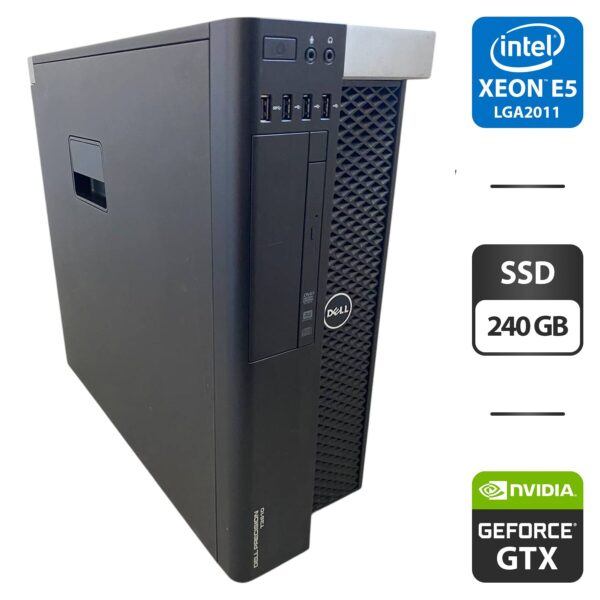 Робоча станція Dell Precision T3610 Tower / Intel Xeon E5-2658 v2 (10 (20) ядер по 2.4 - 3.0 GHz) / 32 GB DDR3 / 240 GB SSD / nVidia GeForce GTX 660, 2 GB GDDR5, 192-bit / DVD-ROM