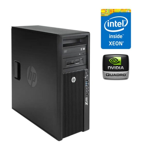 Робоча станція HP Z420 Workstation Tower / Intel Xeon E5-2630L (6 (12) ядер по 2.0 - 2.5 GHz) / 16 GB DDR3 / 240 GB SSD + 500 GB HDD / nVidia Quadro 2000D, 2 GB GDDR5, 128-bit / DVD-RW