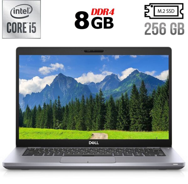 Ультрабук Б-клас Dell Latitude 5410 / 14" (1366x768) TN / Intel Core i5-10310U (4 (8) ядра по 1.7 - 4.4 GHz) / 8 GB DDR4 / 256 GB SSD M.2 / Intel UHD Graphics / WebCam / USB 3.1 / HDMI / Windows 10 ліцензія