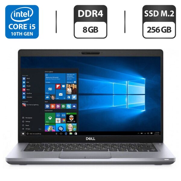 Ультрабук Б-клас Dell Latitude 5411 / 14" (1920x1080) IPS / Intel Core i5-10400H (4 (8) ядра по 2.6 - 4.6 GHz) / 8 GB DDR4 / 256 GB SSD M.2 / Intel UHD Graphics / WebCam / Windows 10 ліцензія