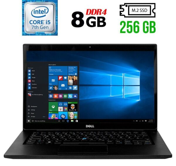 Ультрабук Б-клас Dell Latitude 7480 / 14" (1920x1080) IPS / Intel Core i5-7200U (2 (4) ядра по 2.5 - 3.1 GHz) / 8 GB DDR4 / 256 GB SSD M.2 / Intel HD Graphics 620 / WebCam