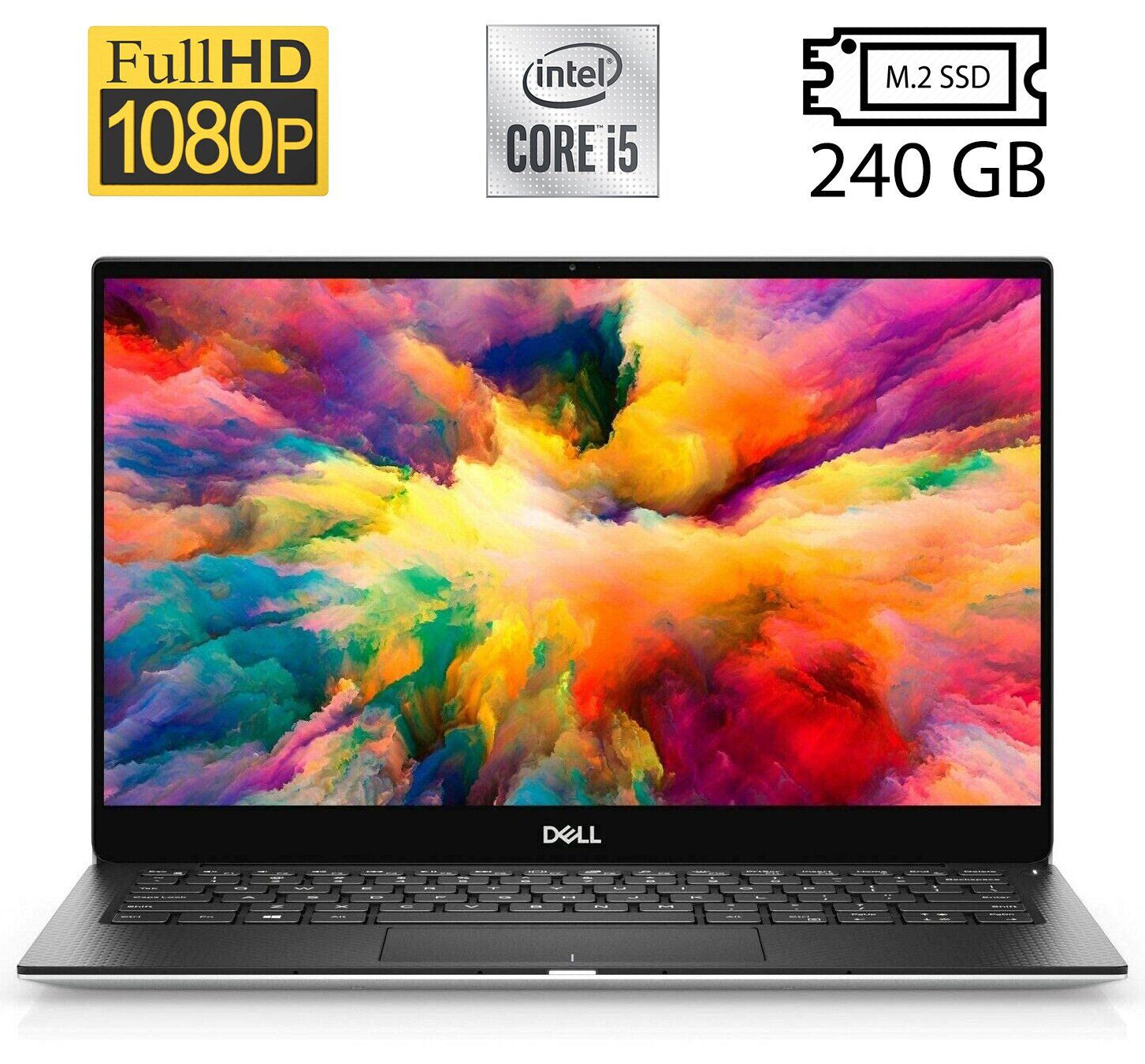 Ультрабук Б-клас Dell XPS 13 7390 / 13.3" (1920x1080) IPS / Intel Core i5-10210U (4 (8) ядра по 1.6 - 4.2 GHz) / 8 GB DDR3 / 240 GB SSD M.2 / Intel UHD Graphics / WebCam / Windows 10 ліцензія