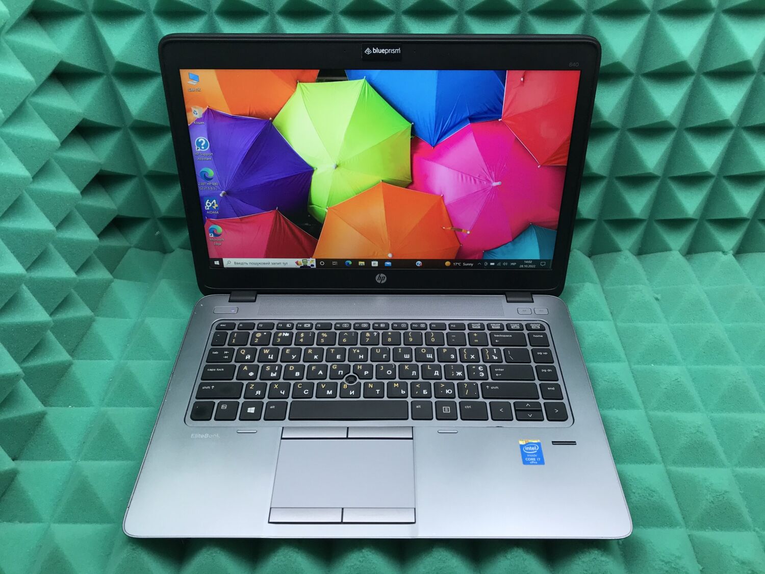 Ультрабук Б-клас HP EliteBook 840 G2 / 14" (1920x1080) IPS / Intel Core i7-5600U (2 (4) ядра по 2.6 -3.2 GHz) / 8 GB DDR3 / 128 GB SSD / Intel HD Graphics 5500 / Fingerprint / DisplayPort - Зображення 2