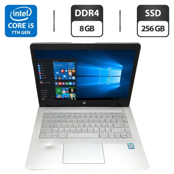Ультрабук Б-клас HP Pavilion 14-bk091st / 14" (1366x768) TN / Intel Core i5-7200U (2 (4) ядра по 2.5 - 3.1 GHz) / 8 GB DDR4 / 256 GB SSD / Intel HD Graphics 620 / WebCam