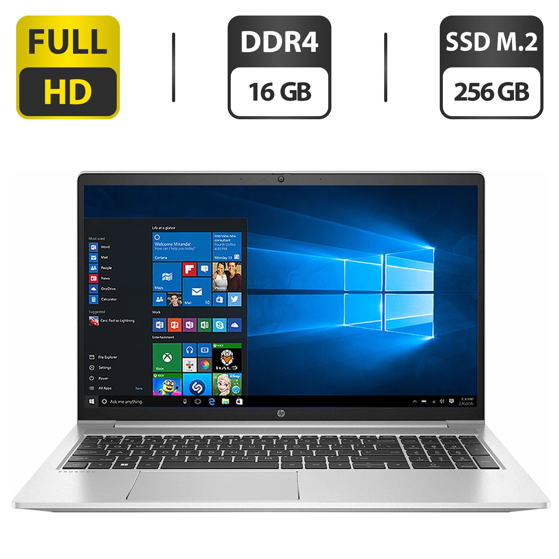 Ультрабук Б-клас HP ProBook 450 G9 / 15.6" (1920x1080) IPS / Intel Core i5-1235U (10 (12) ядер по 3.3 - 4.4 GHz) / 16 GB DDR4 / 256 GB SSD M.2 / Intel Intel Iris Xe Graphics / WebCam