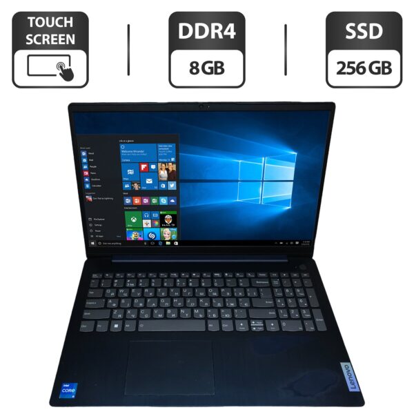 Ультрабук Б-клас Lenovo IdeaPad 3 15IAU7 / 15.6" (1920x1080) IPS Touch / Intel Core i5-1235U (10 (12) ядер по 3.3 - 4.4 GHz) / 8 GB DDR4 / 256 GB SSD / Intel Iris Xe Graphics / WebCam / HDMI