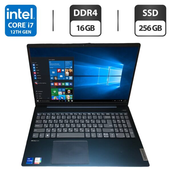 Ультрабук Б-клас Lenovo IdeaPad 5 15IAL7 / 15.6" (1920x1080) IPS / Intel Core i7-1255U (10 (12) ядер по 3.5 - 4.7 GHz) / 16 GB DDR4 / 256 GB SSD / Intel Iris Xe Graphics / WebCam