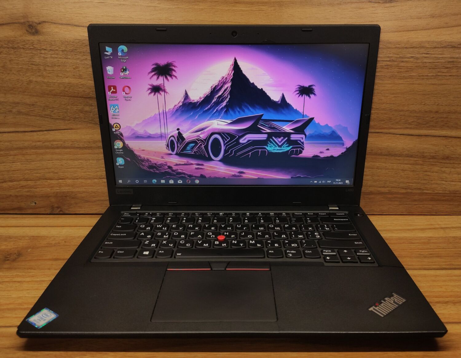 Ультрабук Б-клас Lenovo ThinkPad L480 / 14" (1366x768) TN / Intel Core i5-8350U (4 (8) ядра по 1.7 - 3.6 GHz) / 8 GB DDR4 / 240 GB SSD / Intel UHD Graphics 620 / WebCam / Windows 10 - Зображення 2
