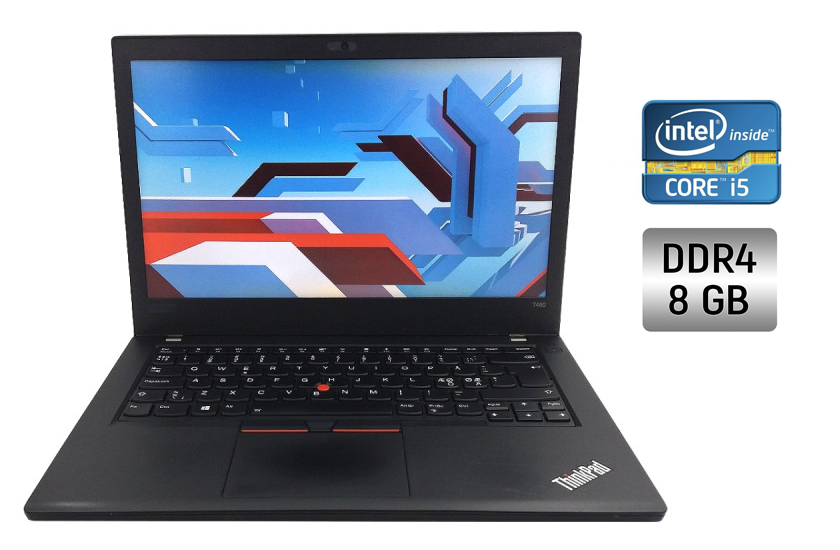 Ультрабук Б-клас Lenovo ThinkPad L480 / 14" (1366x768) TN / Intel Core i5-8350U (4 (8) ядра по 1.7 - 3.6 GHz) / 8 GB DDR4 / 240 GB SSD / Intel UHD Graphics 620 / WebCam / Windows 10