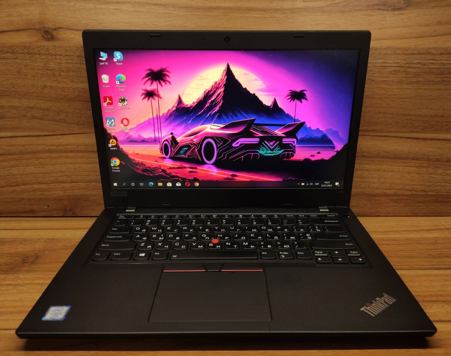 Ультрабук Б-клас Lenovo ThinkPad L480 / 14" (1920x1080) IPS / Intel Core i5-8350U (4 (8) ядра по 1.7 - 3.6 GHz) / 16 GB DDR4 / 480 GB SSD / Intel UHD Graphics 620 / WebCam / Windows 10 - Зображення 2