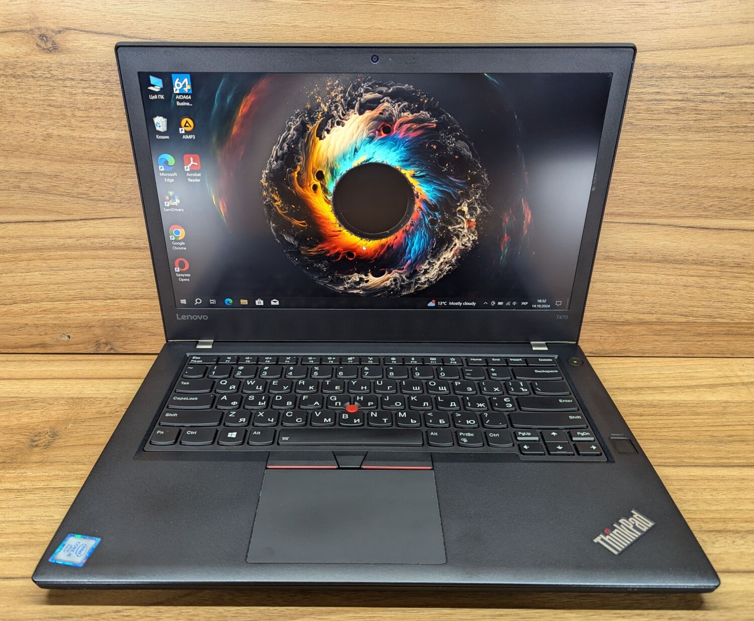 Ультрабук Б-клас Lenovo ThinkPad T470 / 14" (1920x1080) IPS / Intel Core i5-6300U (2 (4) ядра по 2.4 - 3.0 GHz) / 8 GB DDR4 / 256 GB SSD / Intel HD Graphics 520 / WebCam / Fingerprint / Windows 10 - Зображення 2