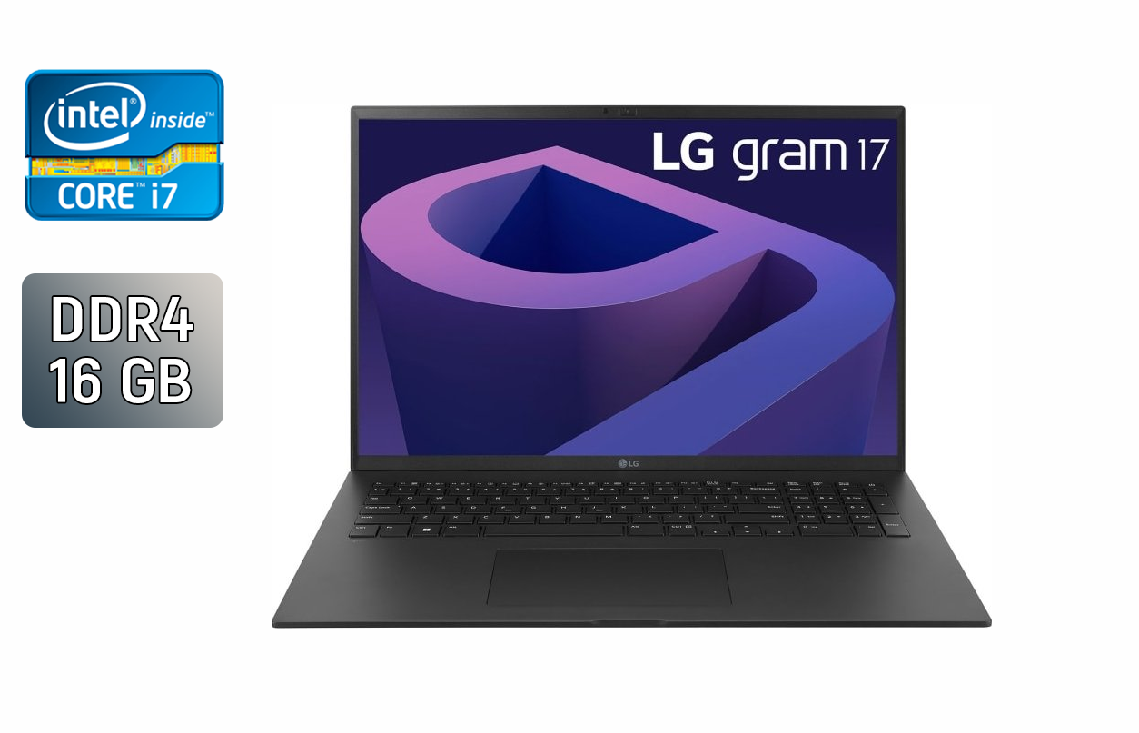 Ультрабук Б-клас LG Gram 17Z95P / 17" (2560x1600) IPS / Intel Core i7-1195G7 (4 (8) ядра по 1.3 - 5.0 GHz) / 16 GB DDR4 / 1000 GB SSD + 1000 GB SSD /  Intel Iris Xe Graphics / WebCam / Windows 11 Home