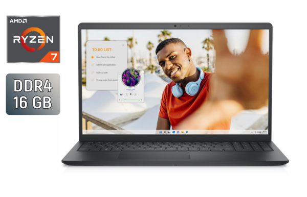 Ультрабук Dell Inspiron 15 3535 / 15.6" (1920x1080) IPS / AMD Ryzen 7 7730U (8 (16) ядер по 2.0 - 4.5 GHz) / 16 GB DDR4 / 512 GB SSD / AMD Radeon RX Vega 8 / WebCam / Windows 11