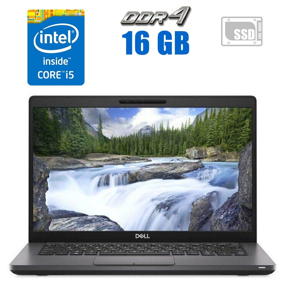 Ультрабук Dell Latitude 5400 / 14" (1920x1080) IPS / Intel Core i5-8365U (4 (8) ядра по 1.6 - 4.1 GHz) / 16 GB DDR4 / 240 GB SSD / Intel UHD Graphics 620 / WebCam