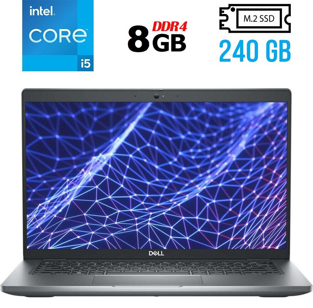 Ультрабук Dell Latitude 5430 / 14" (1920x1080) IPS / Intel Core i5-1235U (10 (12) ядер по 1.3 - 4.4 GHz) / 8 GB DDR4 / 240 GB SSD M.2 / Intel Iris Xe Graphics / WebCam / USB 3.2 / HDMI / Windows 10 ліцензія