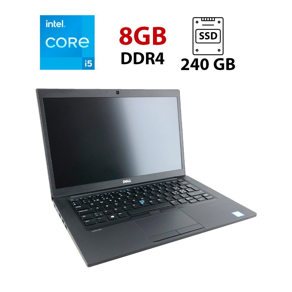 Ультрабук Dell Latitude 7480 / 14" (1920x1080) IPS / Intel Core i5-6300U (2 (4) ядра по 2.4 - 3.0 GHz) / 8 GB DDR4 / 240 GB SSD / Intel HD Graphics 520 / WebCam / HDMI