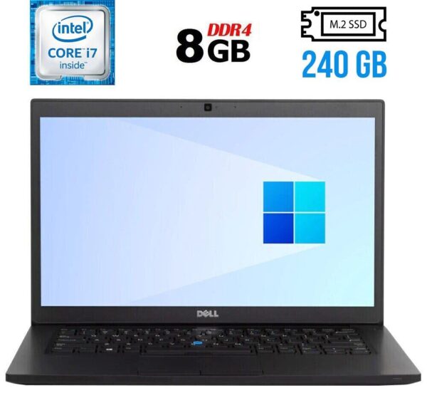 Ультрабук Dell Latitude 7480 / 14" (1920x1080) IPS / Intel Core i7-6600U (2 (4) ядра по 2.6 - 3.4 GHz) / 8 GB DDR4 / 240 GB SSD M.2 / Intel HD Graphics 520 / WebCam / HDMI