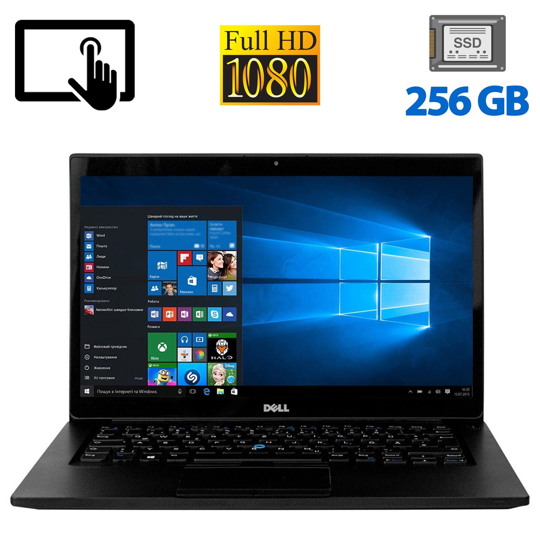 Ультрабук Dell Latitude 7480 / 14" (1920x1080) IPS Touch / Intel Core i5-7300U (2 (4) ядра по 2.6 - 3.5 GHz) / 8 GB DDR4 / 256 GB SSD / Intel HD Graphics 620 / WebCam / HDMI