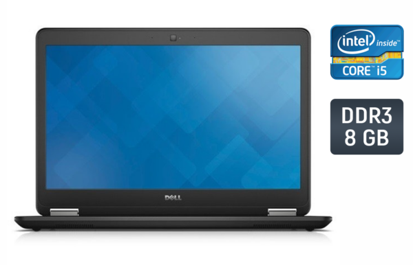 Ультрабук Dell Latitude E7450 / 14" (1366x768) TN / Intel Core i5-5300U (2 (4) ядра по 2.3 - 2.9 GHz) / 8 GB DDR3 / 240 GB SSD / Intel HD Graphics 5500 / WebCam / Fingerprint / Windows 10