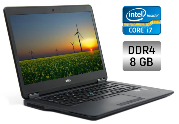 Ультрабук Dell Latitude E7470 / 14" (1366x768) TN / Intel Core i7-6600U (2 (4) ядра по 2.6 - 3.4 GHz) / 8 GB DDR4 / 256 GB SSD / Intel HD Graphics 520 / WebCam / Fingerprint / Windows 10