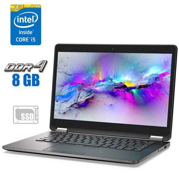 Ультрабук Dell Latitude E7470 / 14" (1920x1080) IPS / Intel Core i5-6300U (2 (4) ядра по 2.4 - 3.0 GHz) / 8 GB DDR4 / 240 GB SSD / Intel HD Graphics 520 / WebCam