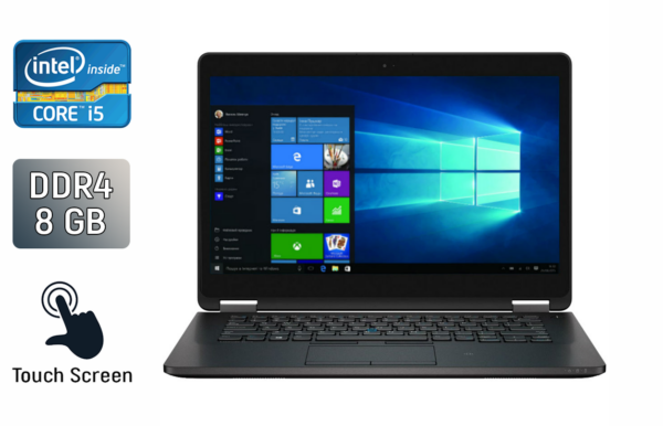 Ультрабук Dell Latitude E7470 / 14" (2560x1440) IPS Touch / Intel Core i5-6300U (2 (4) ядра по 2.4 - 3.0 GHz) / 8 GB DDR4 / 240 GB SSD / Intel HD Graphics 520 / WebCam / Windows 10
