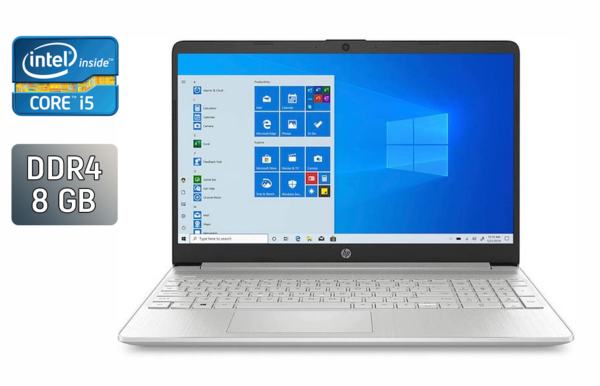Ультрабук HP 15-dy1036nr / 15.6" (1920x1080) IPS / Intel Core i5-1035G1 (4 (8) ядра по 1.0 - 3.6 GHz) / 8 GB DDR4 / 480 GB SSD / Intel UHD Graphics / WebCam / Windows 10