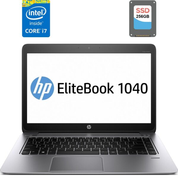 Ультрабук HP EliteBook Folio 1040 G1 / 14" (1600x900) TN / Intel Core i7-4600U (2 (4) ядра по 2.1 - 3.3 GHz) / 4 GB DDR3 / 256 GB SSD / Intel HD Graphics 4400 / WebCam / DisplayPort