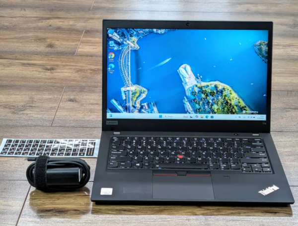 Ультрабук Lenovo ThinkPad T14 / 14" (1366x768) TN / Intel Core i5-10210U (4 (8) ядра по 1.6 - 4.2 GHz) / 8 GB DDR4 / 128 GB SSD / Intel UHD Graphics / WebCam - Зображення 2