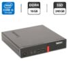 Неттоп Lenovo ThinkCentre M910q Tiny USFF / Intel Core i5-7500T (4 ядра по 2.7 - 3.3 GHz) / 16 GB DDR4 / 240 GB SSD / Intel HD Graphics 630 + Блок живлення