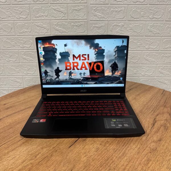 Ігровий ноутбук Б-клас MSI Bravo 15 B5ED / 15.6" (1920x1080) IPS / AMD Ryzen 7 5800H (8 (16) ядер по 3.2 - 4.4 GHz) / 16 GB DDR4 / 512 GB SSD NVMe / AMD Radeon RX 6550M, 4 GB GDDR6, 64-bit / WebCam - Зображення 2