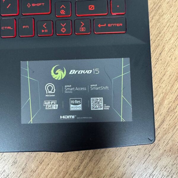 Ігровий ноутбук Б-клас MSI Bravo 15 B5ED / 15.6" (1920x1080) IPS / AMD Ryzen 7 5800H (8 (16) ядер по 3.2 - 4.4 GHz) / 16 GB DDR4 / 512 GB SSD NVMe / AMD Radeon RX 6550M, 4 GB GDDR6, 64-bit / WebCam - Зображення 9