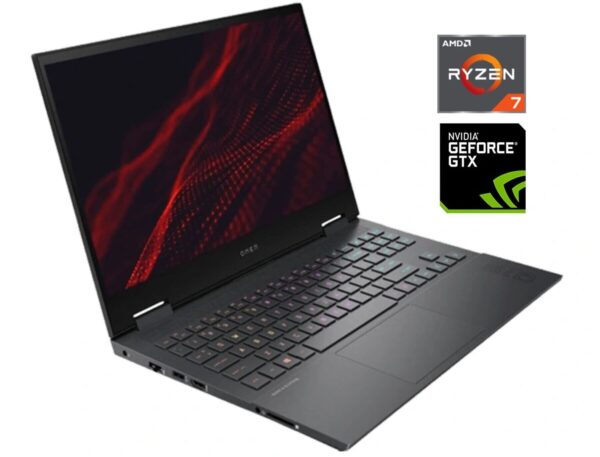 Ігровий ноутбук Б-клас HP Omen 15-en0023dx / 15.6" (1920x1080) IPS / AMD Ryzen 7 4800H (8 (16) ядер по 2.9 - 4.2 GHz) / 32 GB DDR4 / 480 GB SSD / nVidia GeForce GTX 1660 Ti, 6 GB GDDR6, 192-bit / WebCam + Бездротова мишка
