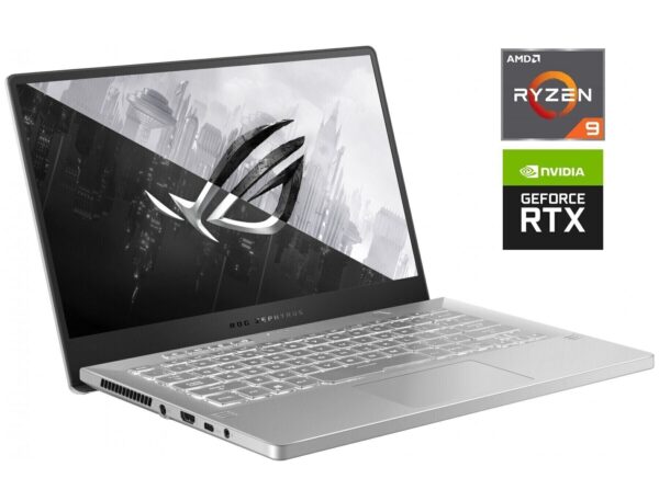 Ігровий ультрабук Б-клас Asus ROG Zephyrus G14 GA401IV / 14" (1920x1080) IPS / AMD Ryzen 9 4900HS (8 (16) ядер по 3.0 - 4.3 GHz) / 16 GB DDR4 / 1000 GB SSD NVMe / nVidia GeForce RTX 2060 Max-Q, 6 GB GDDR6, 192-bit
