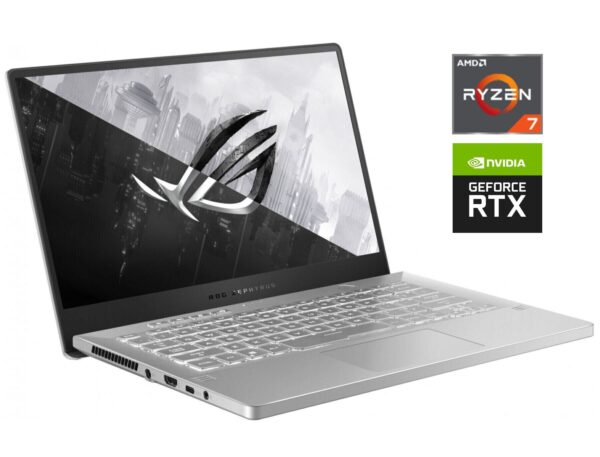 Ігровий ультрабук Asus ROG Zephyrus G14 GA401IV / 14" (1920x1080) IPS / AMD Ryzen 7 4800HS (8 (16) ядер по 2.9 - 4.2 GHz) / 16 GB DDR4 / 512 GB SSD NVMe / nVidia GeForce RTX 2060 Max-Q, 6 GB GDDR6, 192-bit